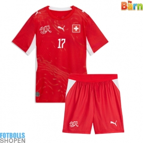 Billiga Schweiz Ruben Vargas #17 Hemmatröja Barn VM 2026 Kortärmad (+ Korta byxor)